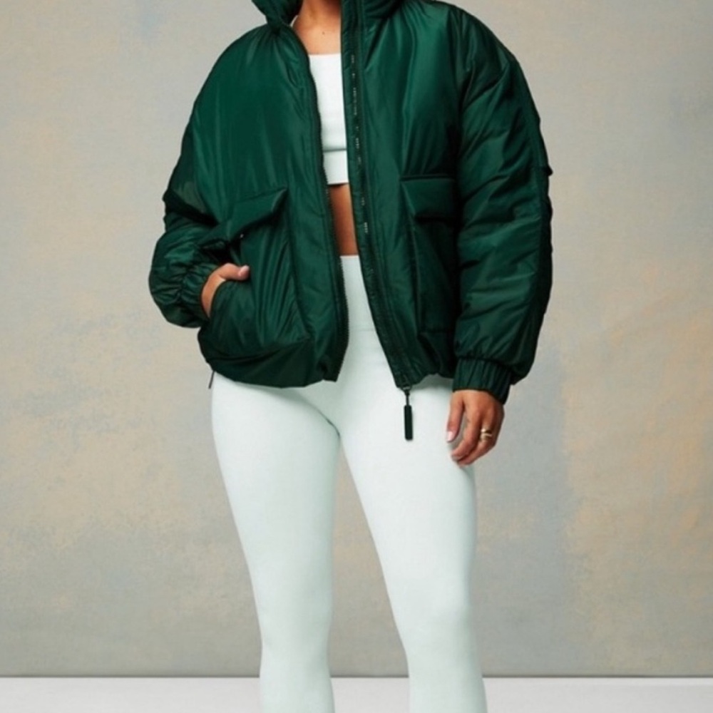 Fabletics Puffer Jacket Dark Green - image 1